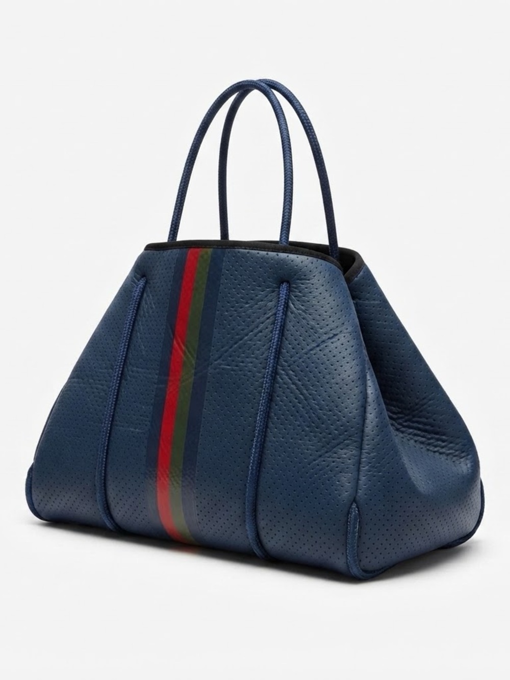 Haute Shore Blue Neoprene Designer Handbag Tote Bag with Pouch